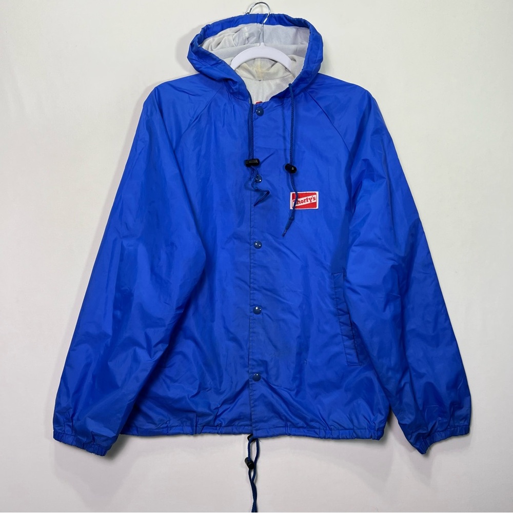 Vintage 90s Y2K Shorty’s Skate Snap Button Hooded Coach Jacket Men’s Size Medium